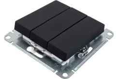 Выключатель Systeme Electric ATLASDESIGN 3-клавишный карбон 36373