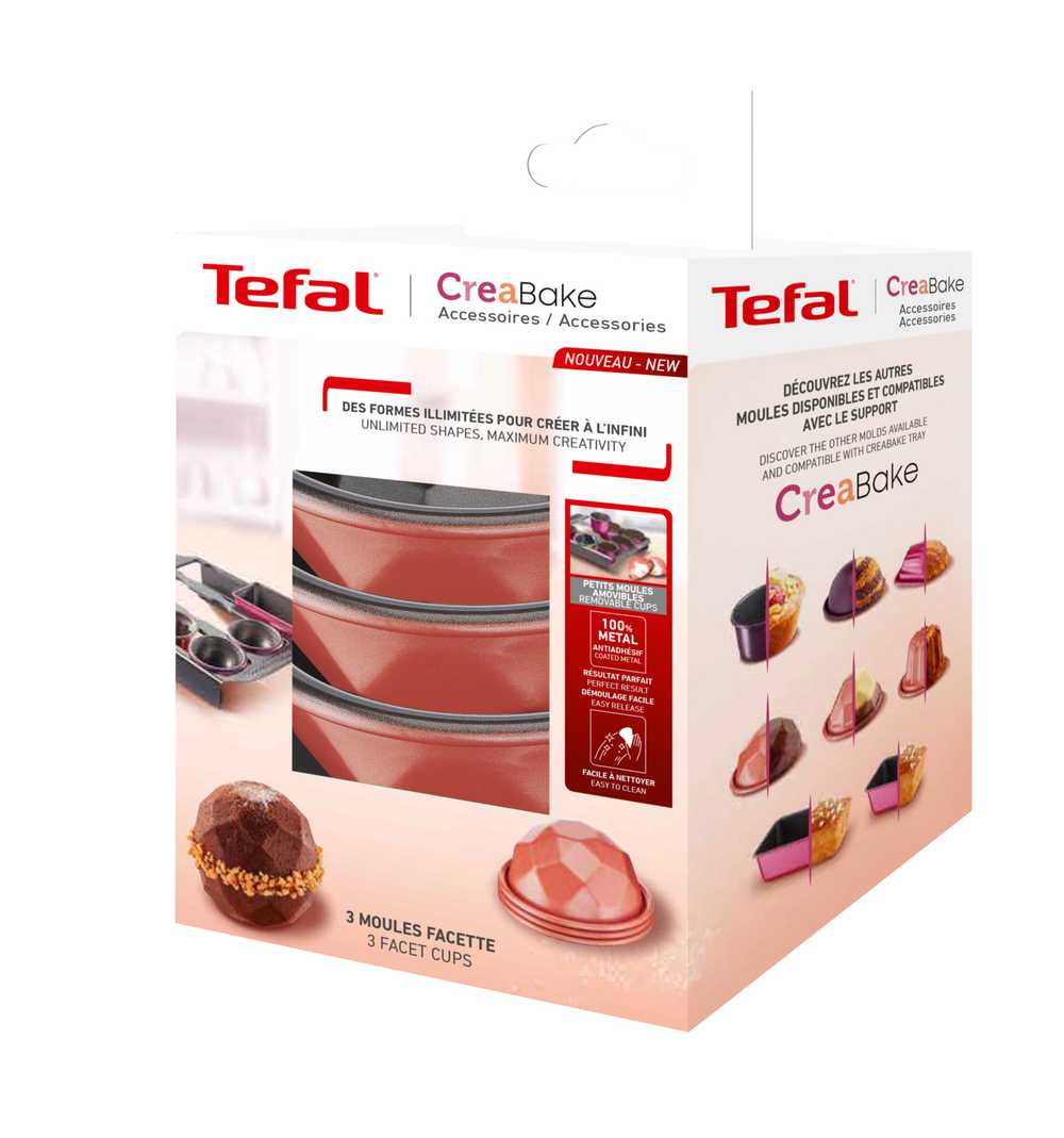Набор из 3 форм Tefal Creabake Facette 7,7х3,5 см J3059204