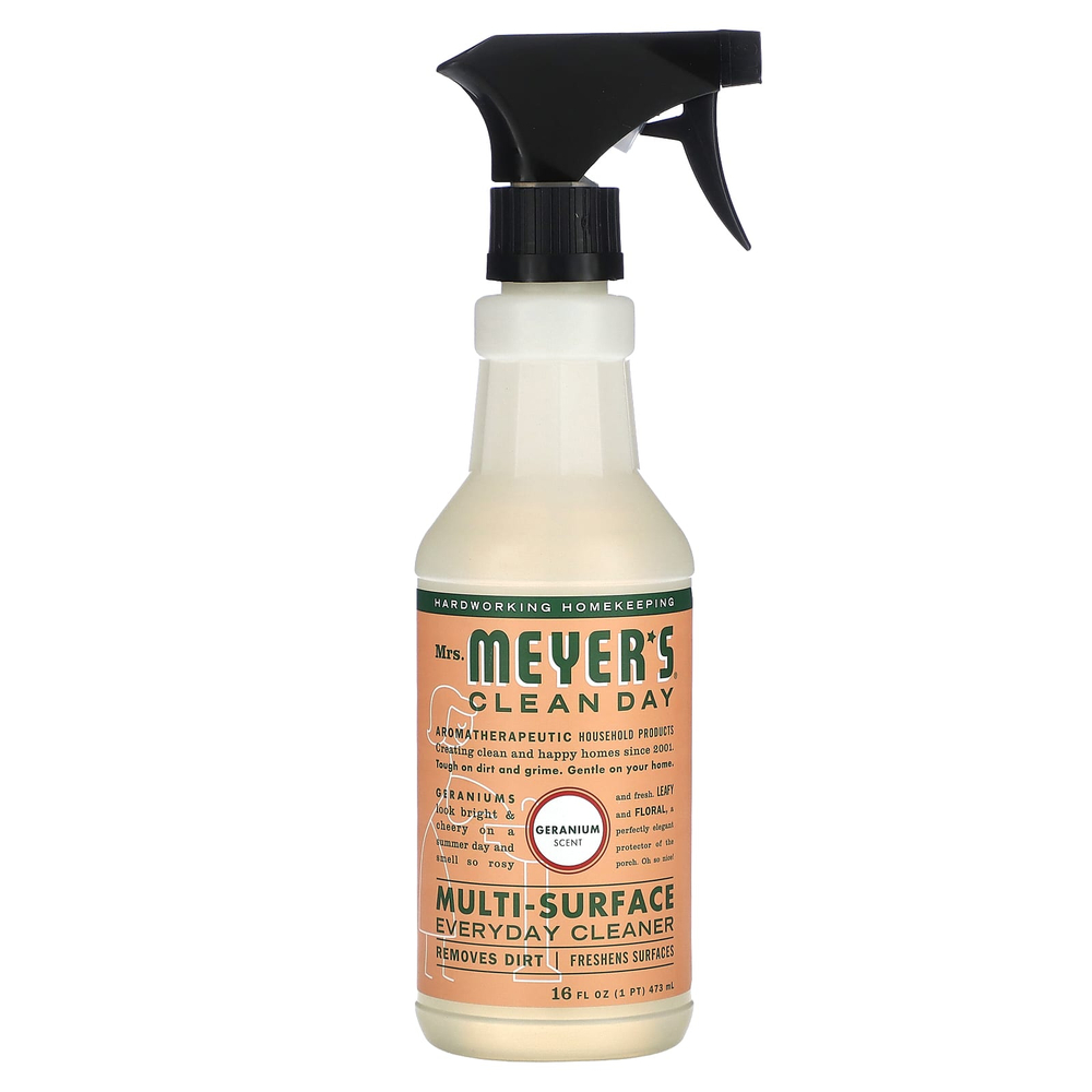 Mrs. Meyers Clean Day, универсальное повседневное чистящее средство, аромат герани, 473 мл (16 жидк. унций)