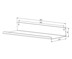 Полка MetaDec Plain настенная прямая, 30х10см белая, 1шт