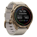 Garmin Fenix 9 Pro — 43 мм AMOLED Autumn Gold Titanium Bone Leather Band