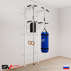 Шведская стенка Sv Sport 5741 (Турник стандарт/Брусья/Канат/Кольца/Цепь/Мешок 15кг)