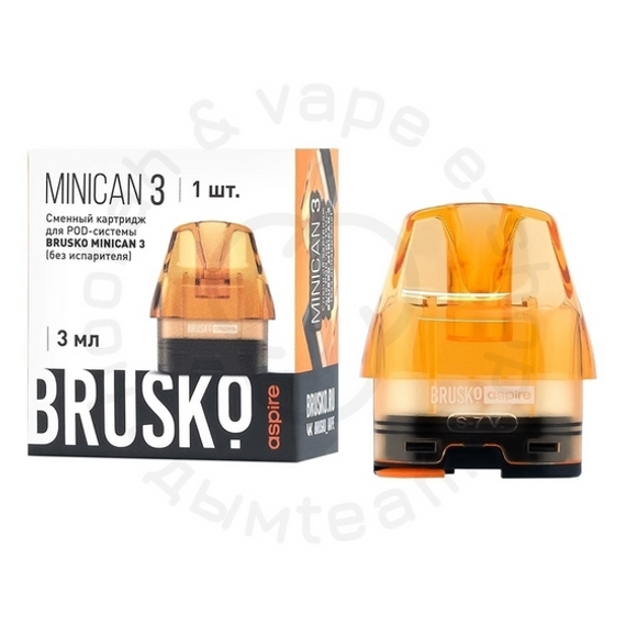 Картридж к многоразовой электронной системе, Модель BRUSKO MINICAN 3, (оранжевый), 3 мл