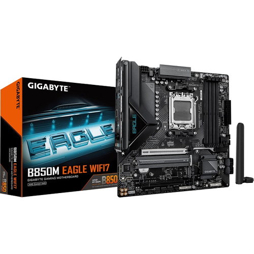 Материнская плата GIGABYTE B850M EAGLE WIFI7 (AM5/AMD B850/4xDDR5/2xPCI-Ex16/2xM.2/SB7.1/Wi-Fi/BT/GLAN/HDMI/mATX)