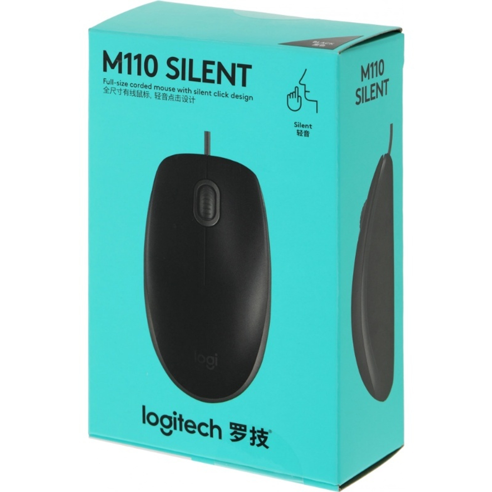 Мышь Logitech M110, Black, USB, Бесшумная