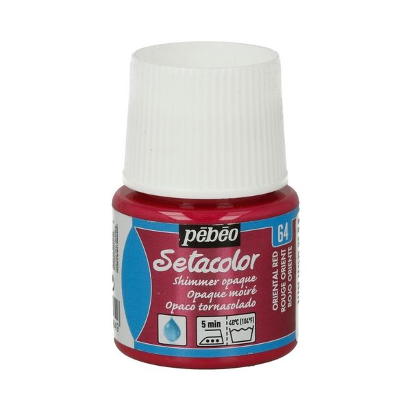 Краска для темных и светлых тканей мерцающая Setacolor 45 мл 295-064 восточный красный, Pebeo