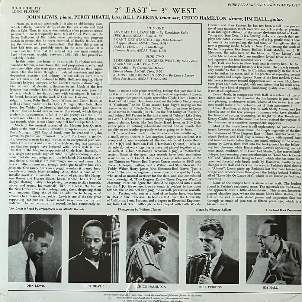 John Lewis, Percy Heath / Bill Perkins, Chico Hamilton, Jim Hall ‎– Grand Encounter: 2° East - 3° West (Англия 2008г.)