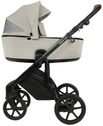 Детская коляска Roan Bass Next 2.0 3 в 1 с автокреслом Pituso Santiso Pro Black BSN/45/2 Marzipan/Black/руч.Cappuccino(2 места)