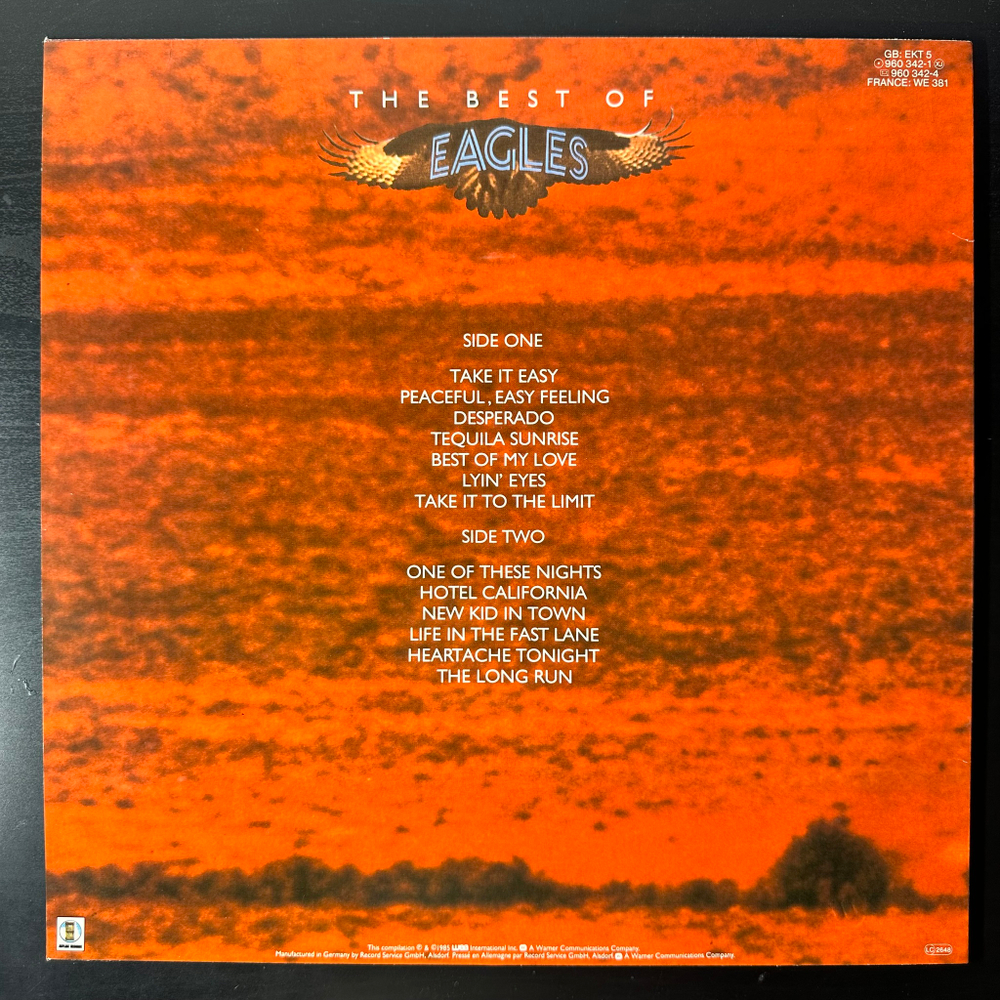 Eagles ‎– The Best Of Eagles (Германия 1985г.)