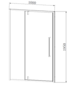 Душевая дверь Слим-Н (Slim-N) VDP-4SN100CLGM, вороненая сталь, стекло прозрачное,