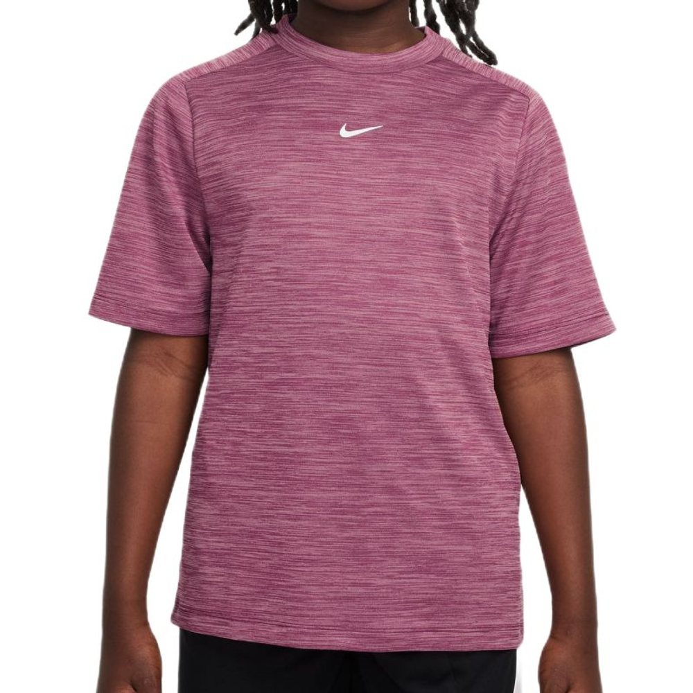 Детская теннисная футболка Nike Multi Dri-FIT Short-Sleeve - peony/sweet beet/white