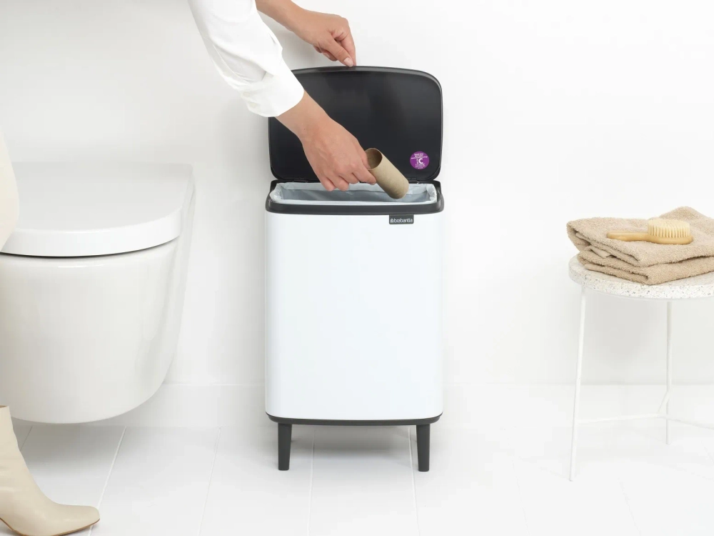 Brabantia Контейнер для мусора Bo Touch Hi 12л белый 227240