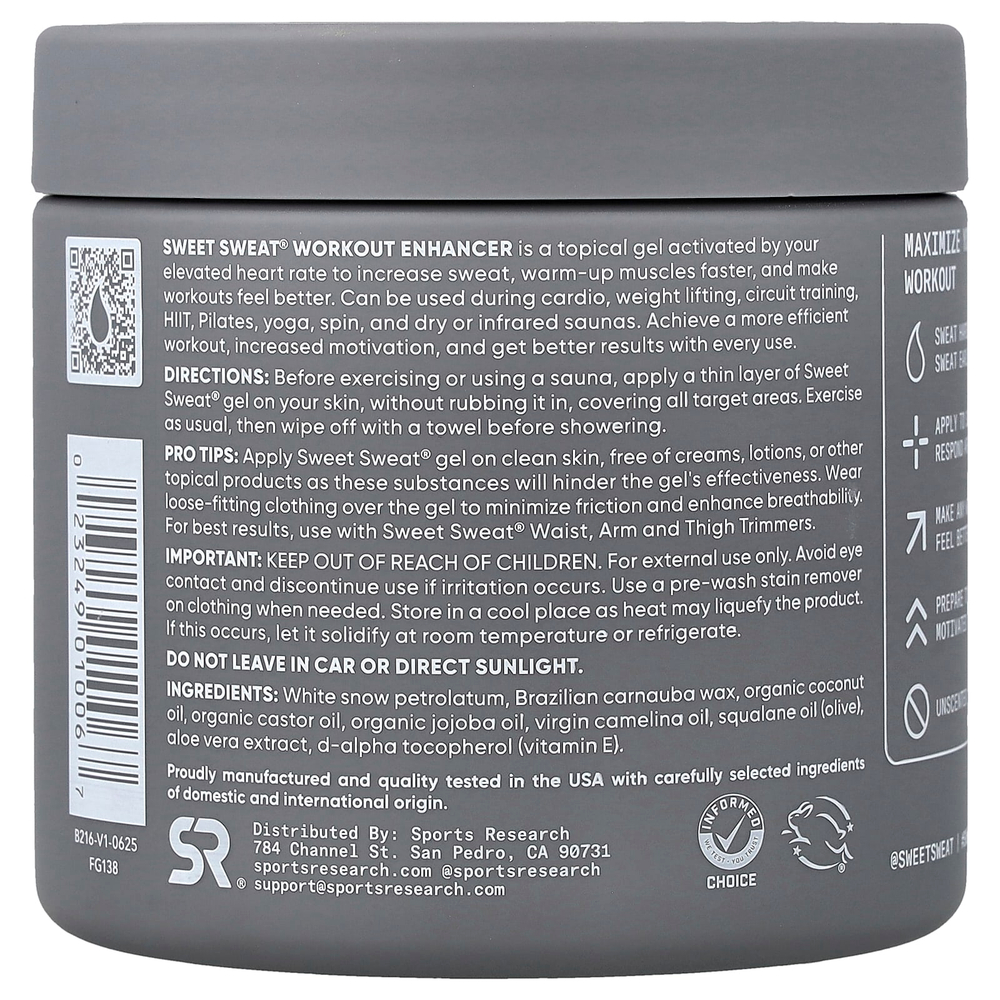 Sports Research, Sweet Sweat®, для повышения эффективности тренировок, без запаха, 383 г