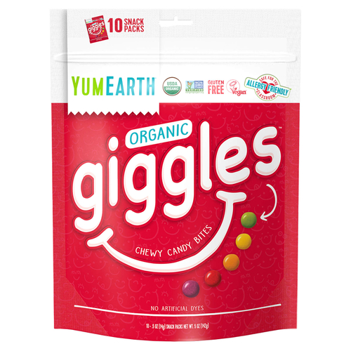 YumEarth, Organic Giggles, жевательные конфеты, 10 пакетиков, 14 г (0,5 унции)