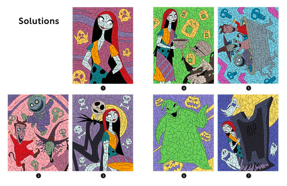 Hachette  раскраска по номерам  L'ÉTRANGE NOËL DE MR JACK - Coloriages magiques - Mystères (7+) - Disney