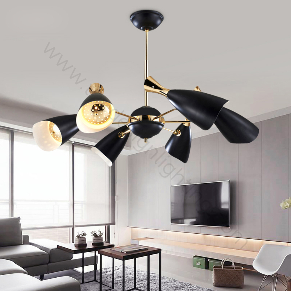 Ceiling design lamp  Duke by Delightfull (12 lampshades,  Black)