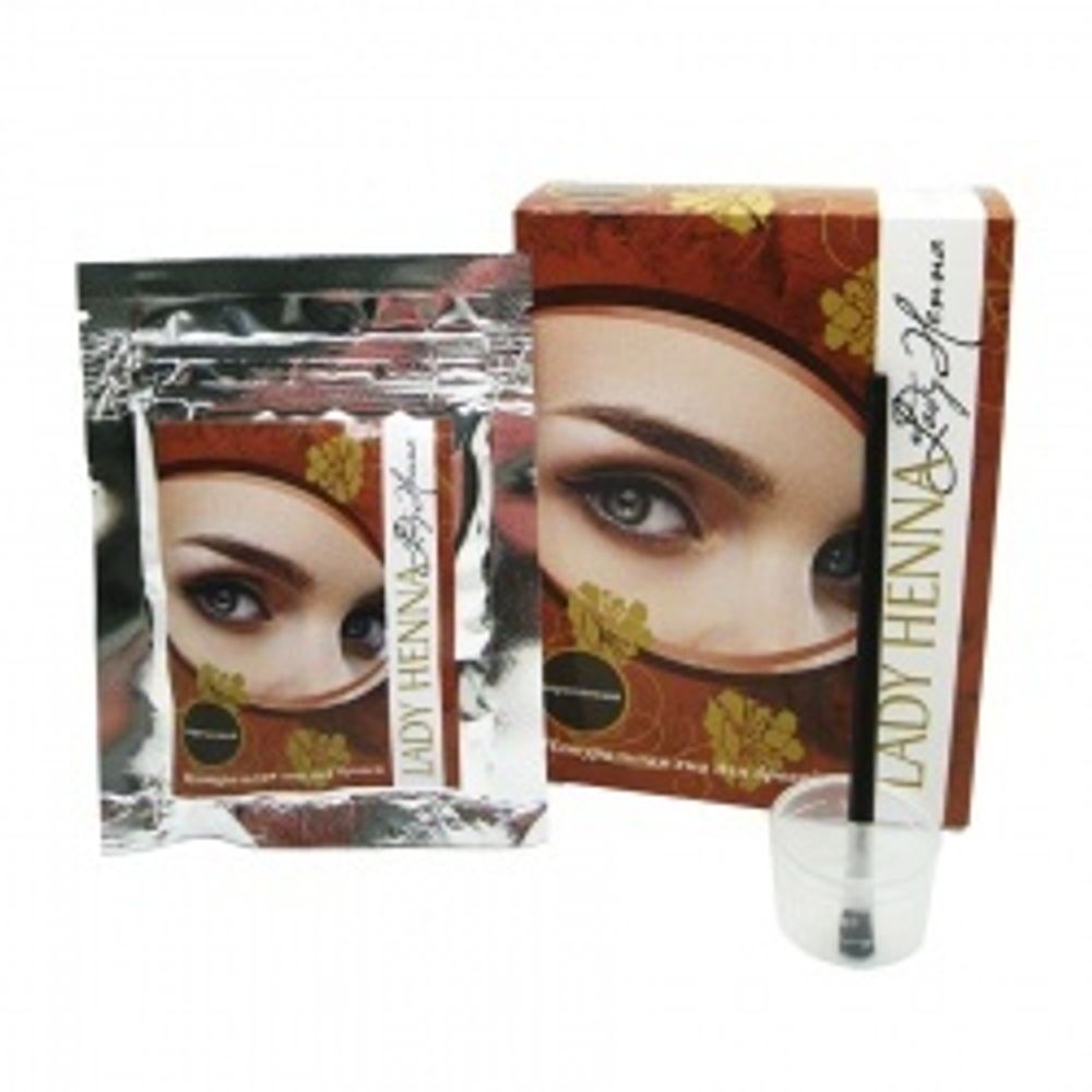 Lady Henna Краска для бровей на основе хны Коричневая 10 гр