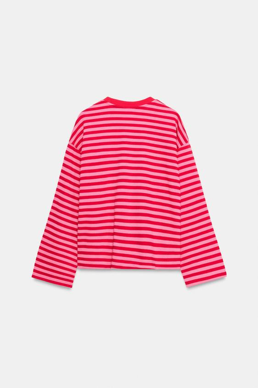 ZARA ФУТБОЛКА В ПОЛОСКУ С ТЕКСТОМ, КРАСНЫЙ