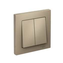 ATLASDESIGN 2-клавишный ВЫКЛЮЧАТЕЛЬ, сх.5, 10АХ, в сборе, ШАМПАНЬ