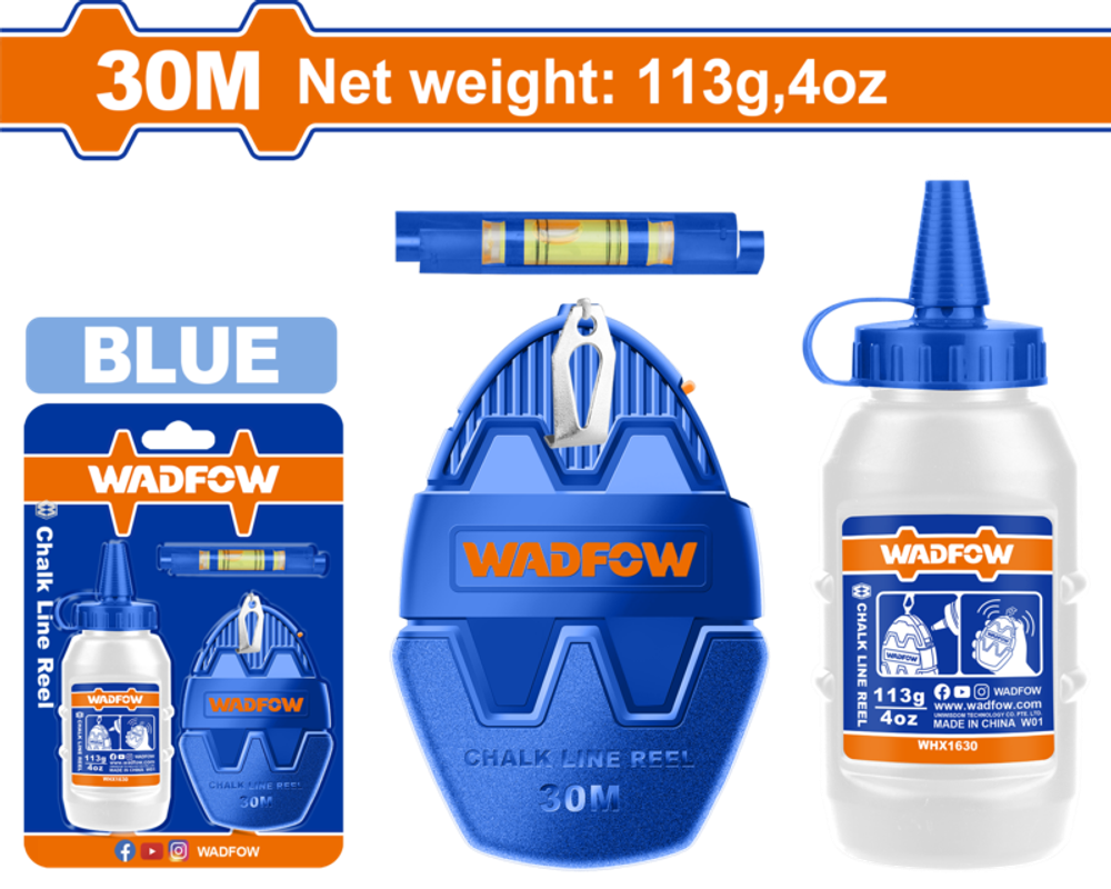 Шнур-отвес малярный 30 м (10/40) WADFOW WHX1630