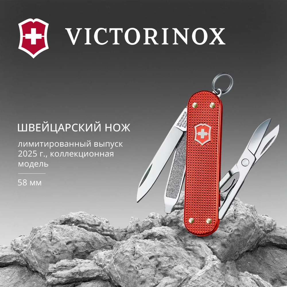 Нож перочинный Victorinox Classic SD Alox LE 2025 Stone Red (0.6221.L25) 3