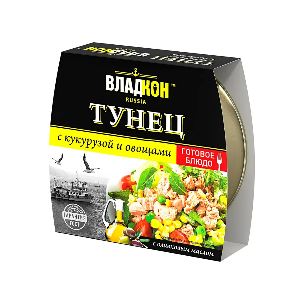 Тунец желтоперый с кукурузой и овощами в масле 160гр