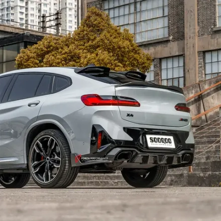 Карбоновый диффузор заднего бампера со стоп-сигналом для BMW X4 G02 Рестайлинг 2022+ БМВ