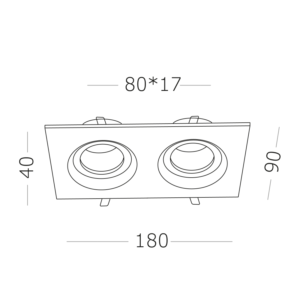 Светильник встраиваемый GU10 2х50W