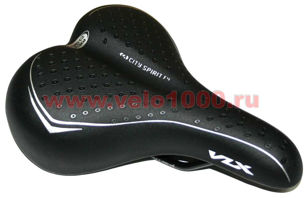 Седло VLX-S02 260x170мм., чёрное, тиснёное кружочками, лого "VLX  ACTIVE".
