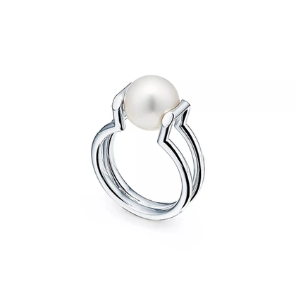 Кольцо из серебра 925 с жемчугом, Tiffany💝💠 ✨premium✨ В наличии