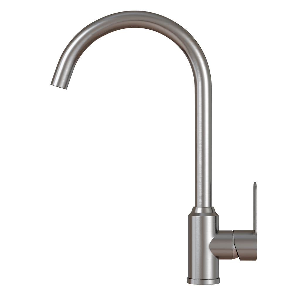 Смеситель для кухни 35k MIXLINE МЛНС-0405 (MLSS-0405) трубчатый излив, п/гайку САТИН
