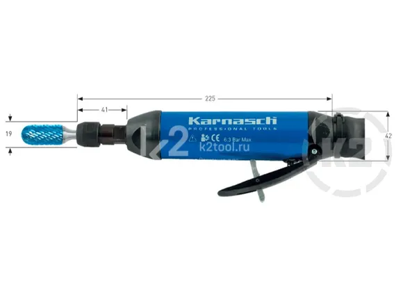 Пневматическая прямошлифовальная машина Karnasch KAM 25LR