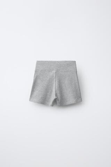 ZARA КОРОТКИЕ ВЕЛОСИПЕДКИ В РУБЧИК, СЕРЫЙ МЕЛАНЖ