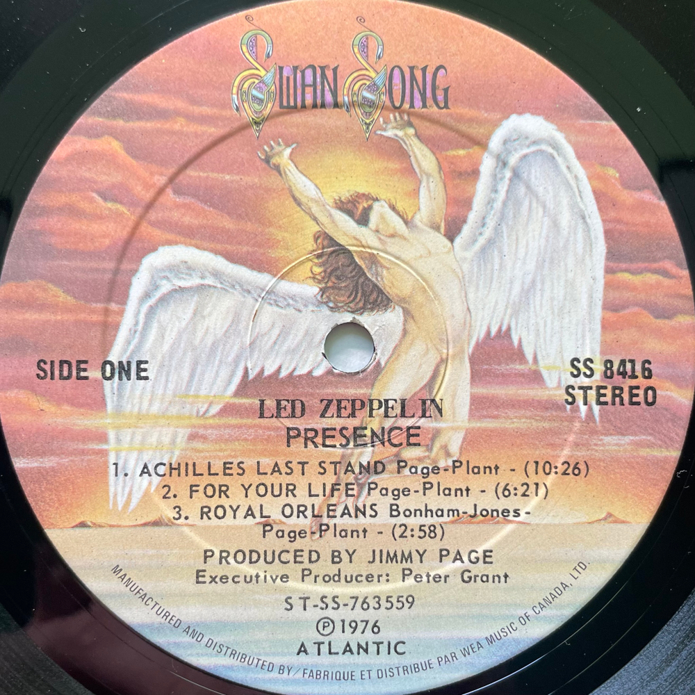 Led Zeppelin ‎– Presence (Канада 1976г.)