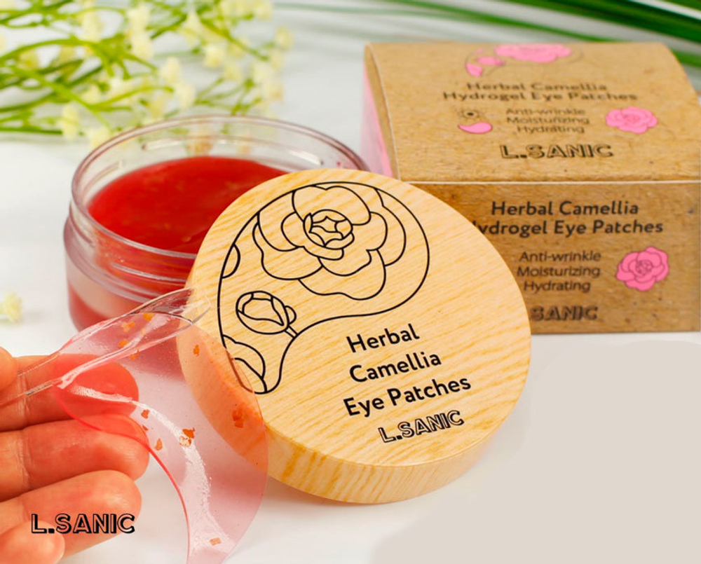 L.Sanic Herbal Camellia Hydrogel Eye Patches гидрогелевые патчи с экстрактом камелии