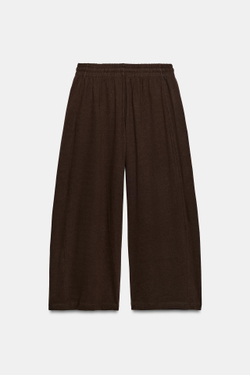 ZARA БРЮКИ ПРЯМОГО КРОЯ, КОРИЧНЕВЫЙ