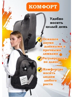 Рюкзак джинсовый школьный молодежный