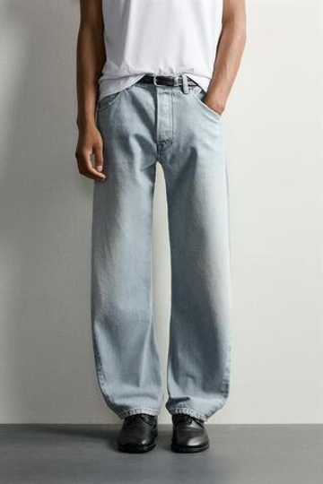 ZARA ДЖИНСЫ LOOSE FIT С ПОВОРОТНЫМИ ШВАМИ, ГОЛУБОЙ