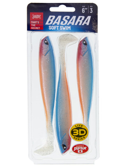 Виброхвост LUCKY JOHN Basara Soft Swim 3D, 6.0in (152 мм), цвет PG52, 3 шт., арт. 140405-PG52