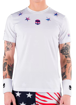 Мужская теннисная футболка Hydrogen Star Tech Tee Man - white/blue