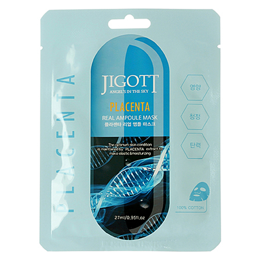 Jigott Маска ампульная с плацентой - Placenta real ampoule mask, 27мл
