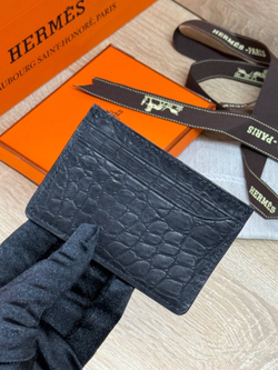 Картхолдер Hermes из кожи крокодила