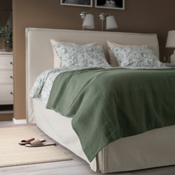 IKEA INDIRA  (ИКЕА ИНДИРА)  -  Покрывало - серо-зелёный 230х250 см