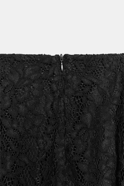 ZARA КРУЖЕВНАЯ ЮБКА МИДИ — ZW COLLECTION, ЧЕРНЫЙ