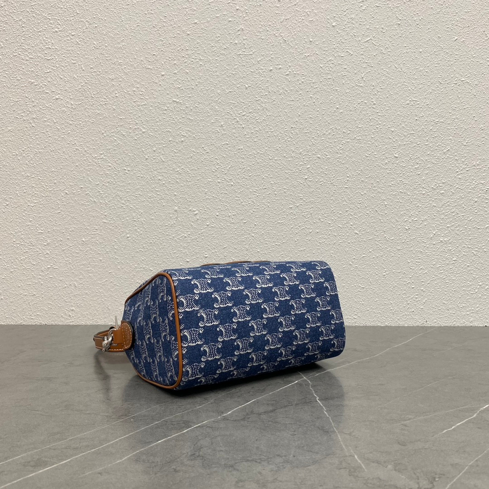 Сумка Celine Boston из денима, синяя — фото 5