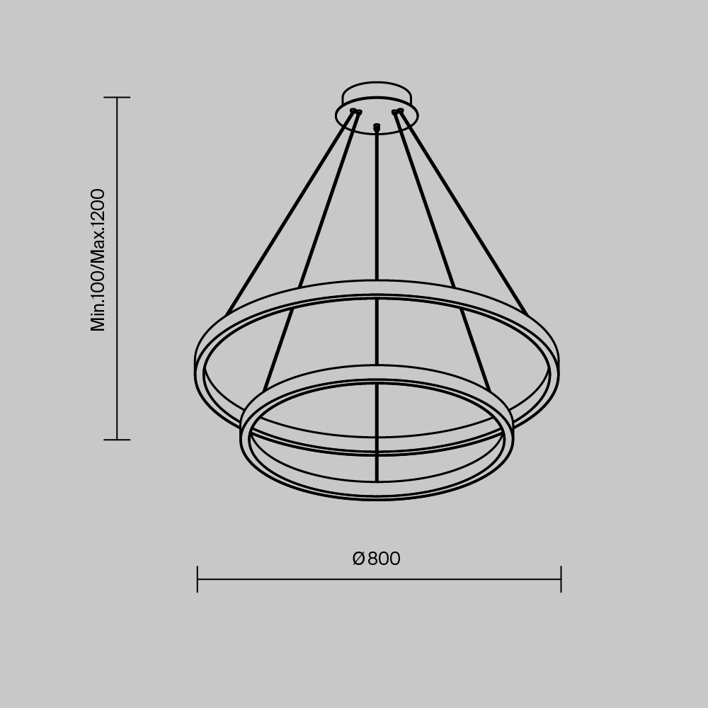 Подвесной светодиодный светильник Maytoni Rim MOD058PL-L74BSK