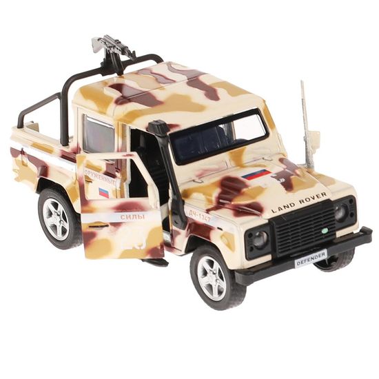 Машина металл LAND ROVER DEFENDER PICKUP КАМУФЛЯЖ 12 см, двери, багажн, кор. Технопарк