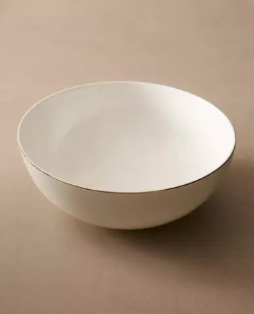 ZARA HOME ФАРФОРОВАЯ САЛАТНИЦА С ЗОЛОТЫМ ОБОДКОМ, ЗОЛОТОЙ