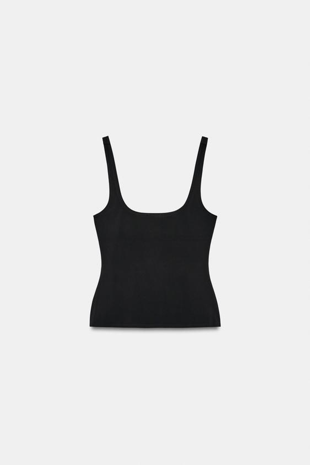 ZARA ТОП ИЗ ПОЛИАМИДА НА БРЕТЕЛЯХ, ЧЕРНЫЙ