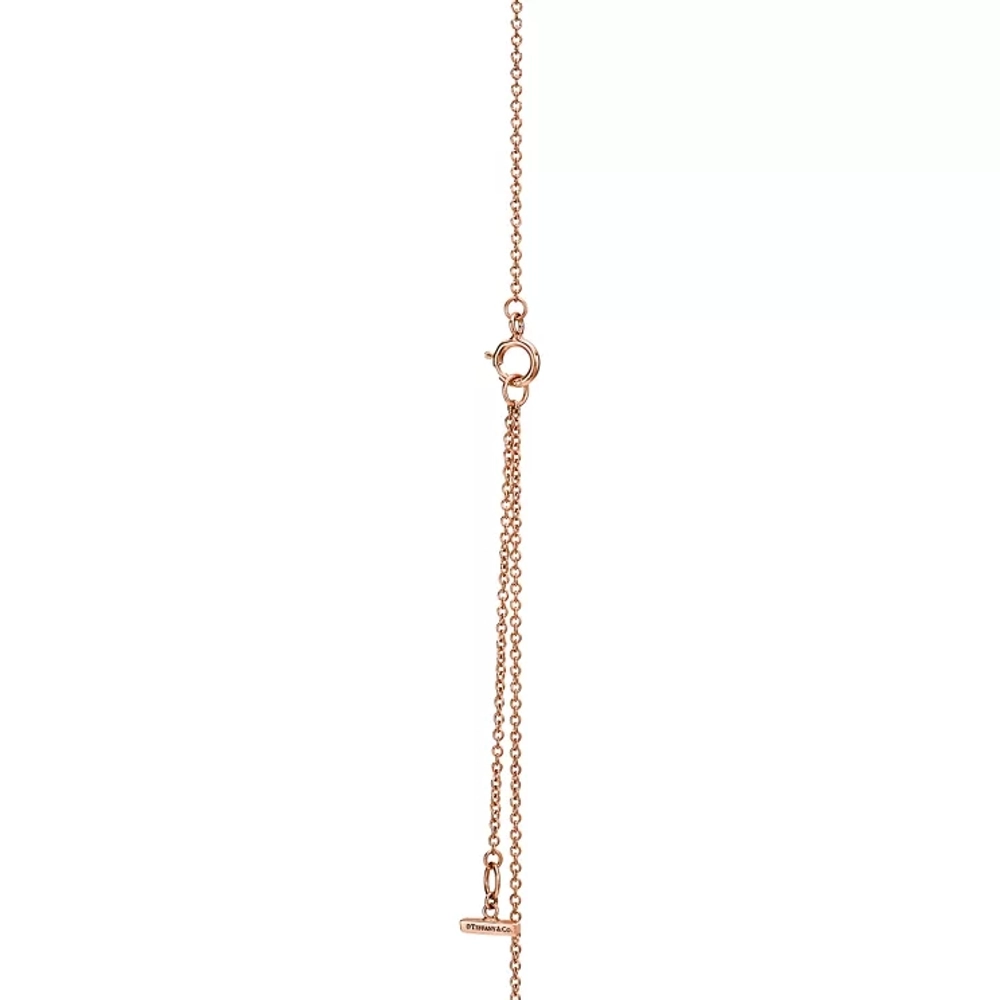 Подвеска из розового золота 18k с перламутром и бриллиантами, Tiffany 💠 T collection - В наличии